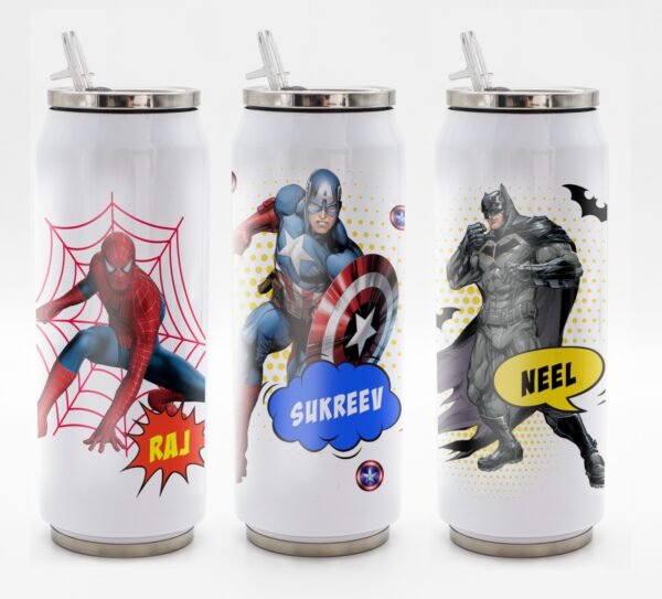 Round Shape Stainless Steel BPA Free Sipper Steel Insulated Flask Water Bottle for Kids (Random Color n Design Sent)