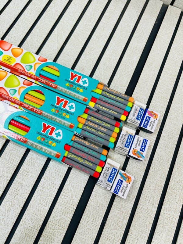 20 Piece Customized Name On Pencils Set. Personalized Gift For Kids Birthday And Return Gifts, (20 Pics)