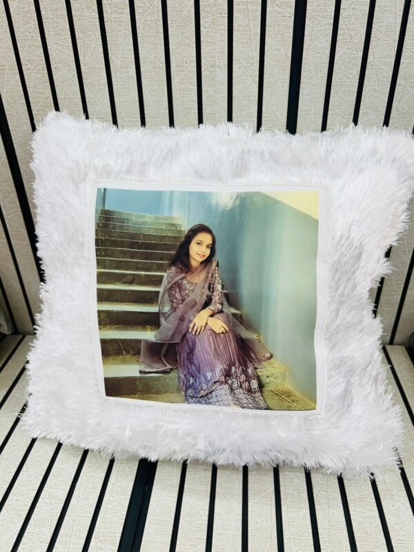 Personalized Cushion Pillow for All Occasions and Gifting, 16 x 16 inch, White, 1 Pieces