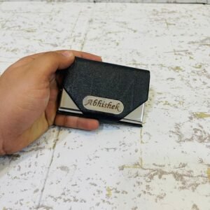 Pocket Sized Leather Business Visiting Card Case Credit Debit ATM Card Holder Wallet With Name Added