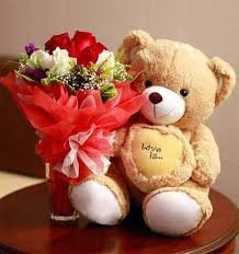 Teddy Bear and Rose Flower Gift (COMBO)
