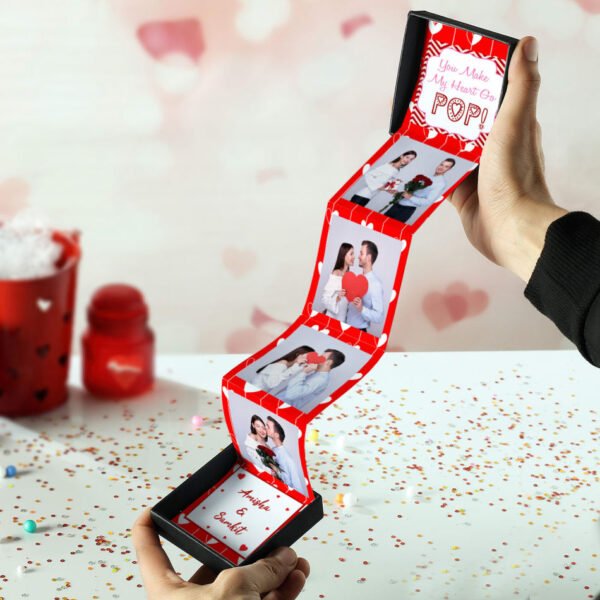 Personalized Heart Hardboard Photo Pop Box