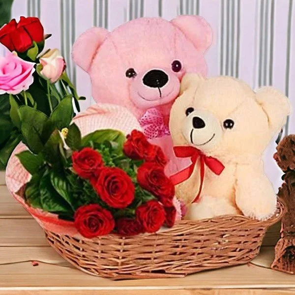 Teddy Bear and Rose Flower Gift (COMBO)
