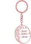 Tree of Life Keychain Personalized Custom Family Name Key Ring Stainless Steel Key Chain Jewelry Couple Christmas