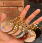 Customized resin art keychain for wedding return gift