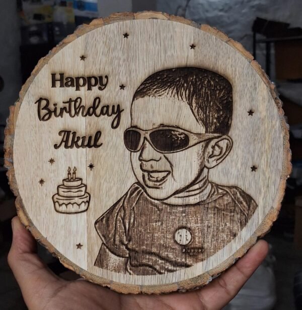 Natural Wooden Engraved Frame