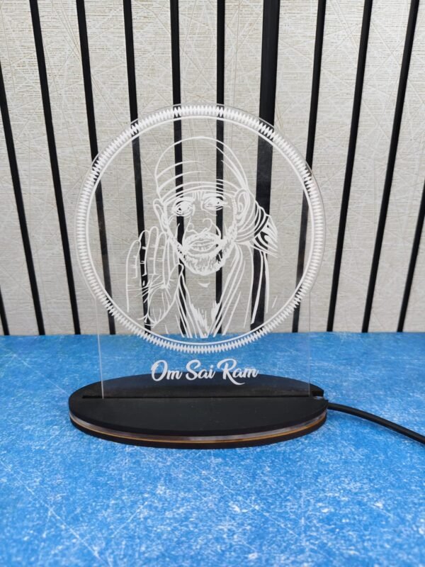 Customized Table Top (Sai Baba is always with those who believe in Him. Enlighten ur workspace, mandir, home Led Tile)