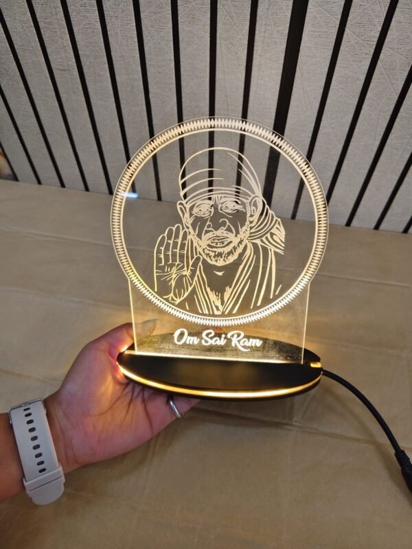 Customized Table Top (Sai Baba is always with those who believe in Him. Enlighten ur workspace, mandir, home Led Tile)