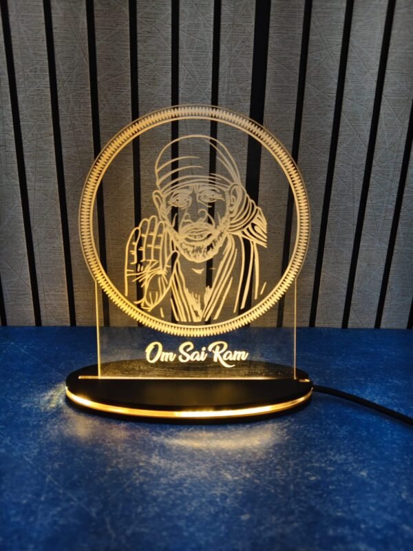 Customized Table Top (Sai Baba is always with those who believe in Him. Enlighten ur workspace, mandir, home Led Tile)