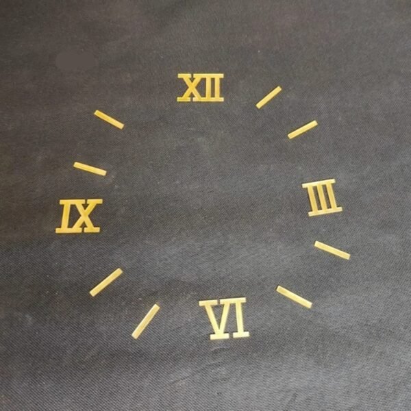0.7 inch Gold Numbers Clock (Roman and Sticks)